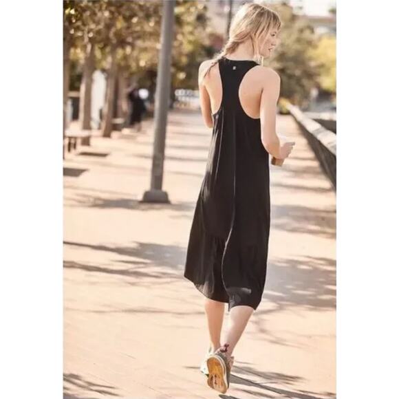 Sweaty Betty Explorer Ace Midi Dress Black Large Athleisure Minimalist Style - Picture 2 of 11